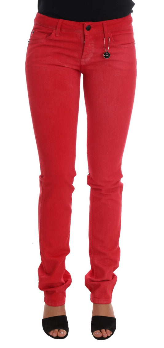 Kostym National Radiant Red Super Slim Designer Jeans