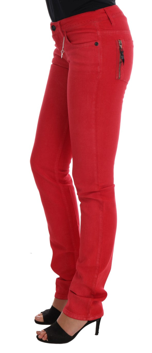 Kostym National Radiant Red Super Slim Designer Jeans