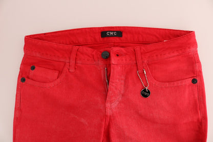 Kostym National Radiant Red Super Slim Designer Jeans