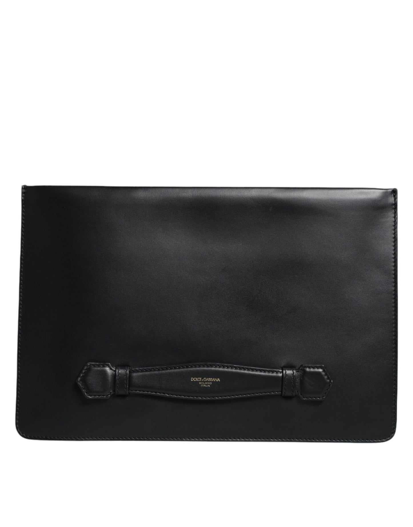 Dolce & Gabbana Black Calfskin Leather Mediterranean Pouch Bag