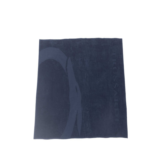 Trussardi Beachwear Blue Cotton Men Beach Towel