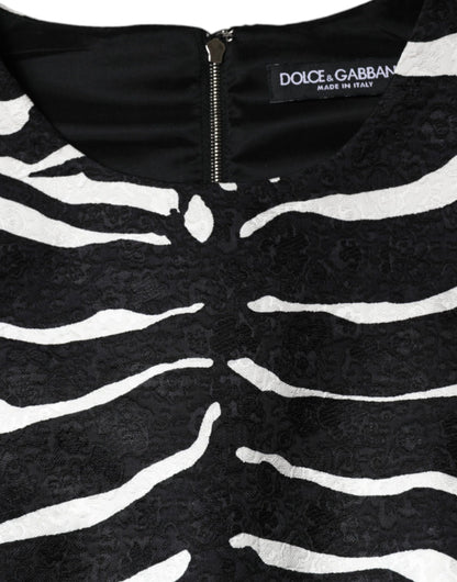 Dolce & Gabbana Black White Zebra A-line Sheath Mini Dress