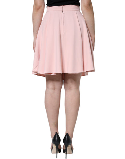 Dolce & Gabbana Pink Viscose High Waist A-line Mini Skirt