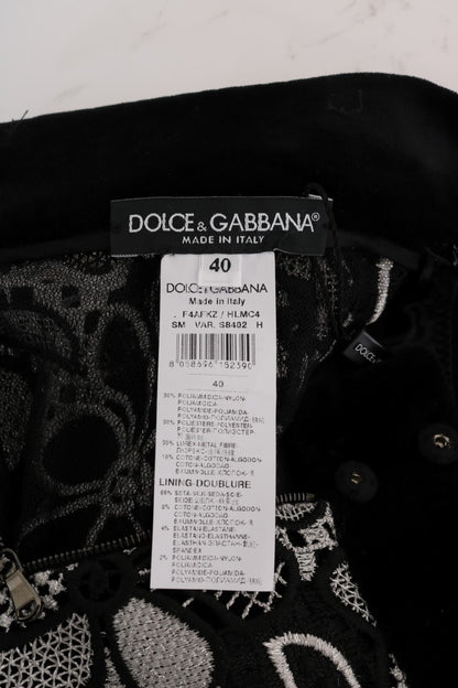 Dolce &amp; Gabbana Elegant minikjol i spets med kristalldetaljer