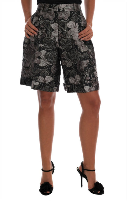 Dolce &amp; Gabbana eleganta brokadshorts med hög midja