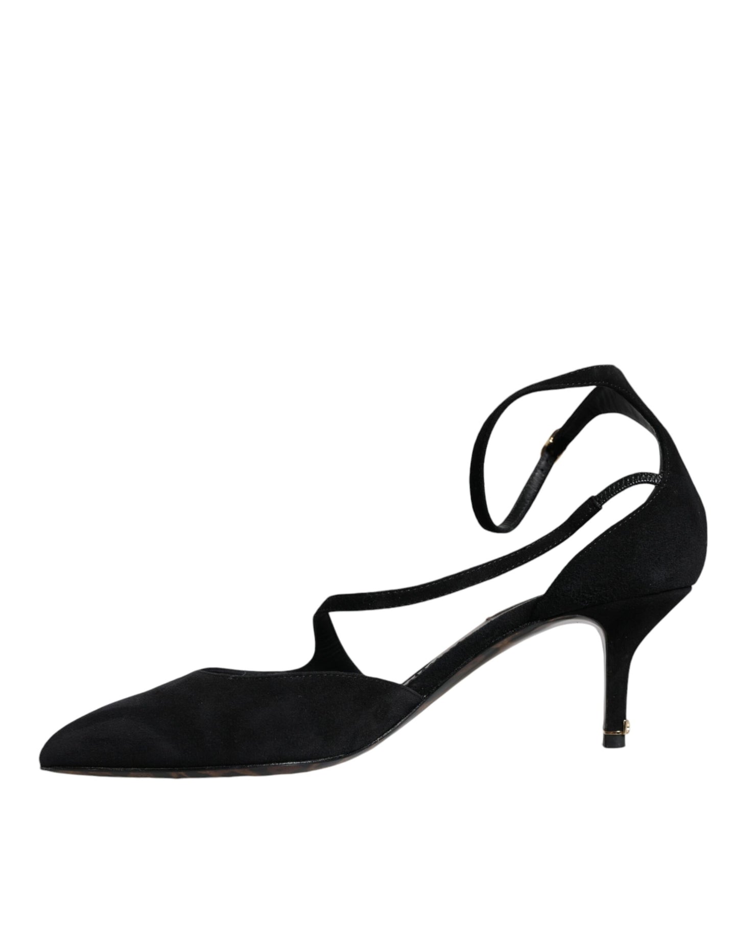 Dolce & Gabbana Black Suede Ankle Strap Heels Pumps Shoes