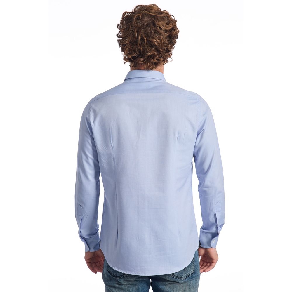 Baldinini Trend Light Blue Cotton Men Shirt