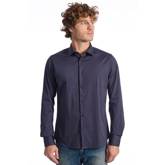 Baldinini Trend Blue Cotton Men Shirt