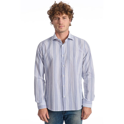 Baldinini Trend Light Blue Cotton Men Shirt