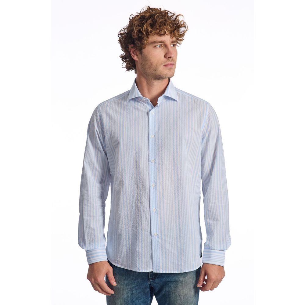 Baldinini Trend Light Blue Cotton Men Shirt