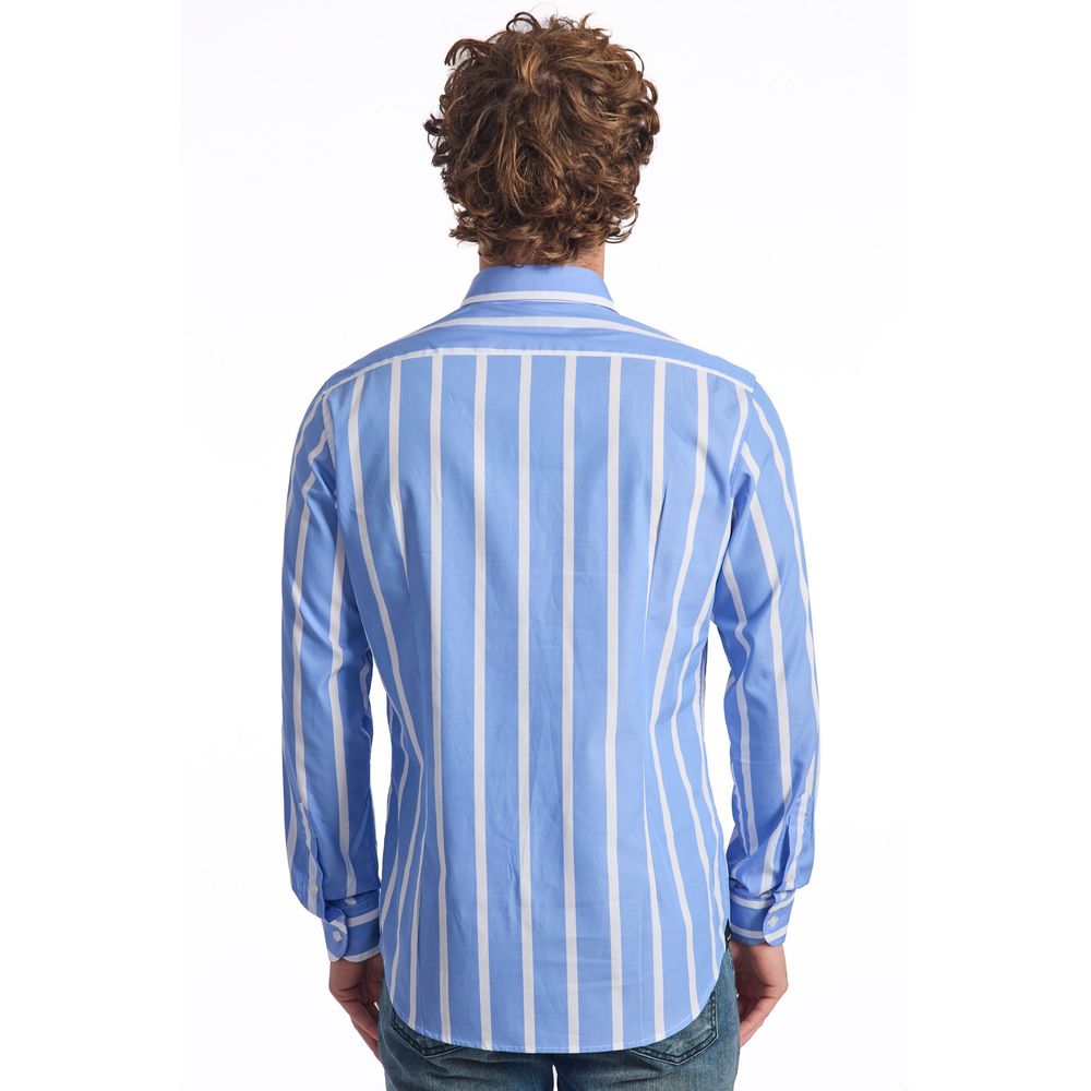 Baldinini Trend Light Blue Cotton Men Shirt