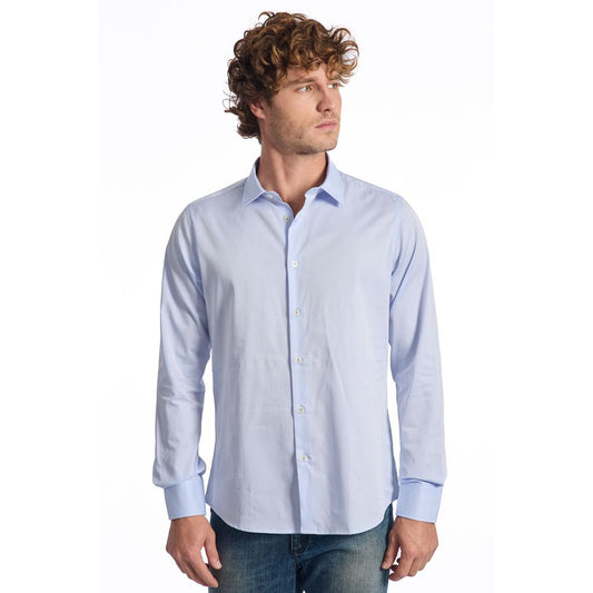 Baldinini Trend Light Blue Cotton Men Shirt