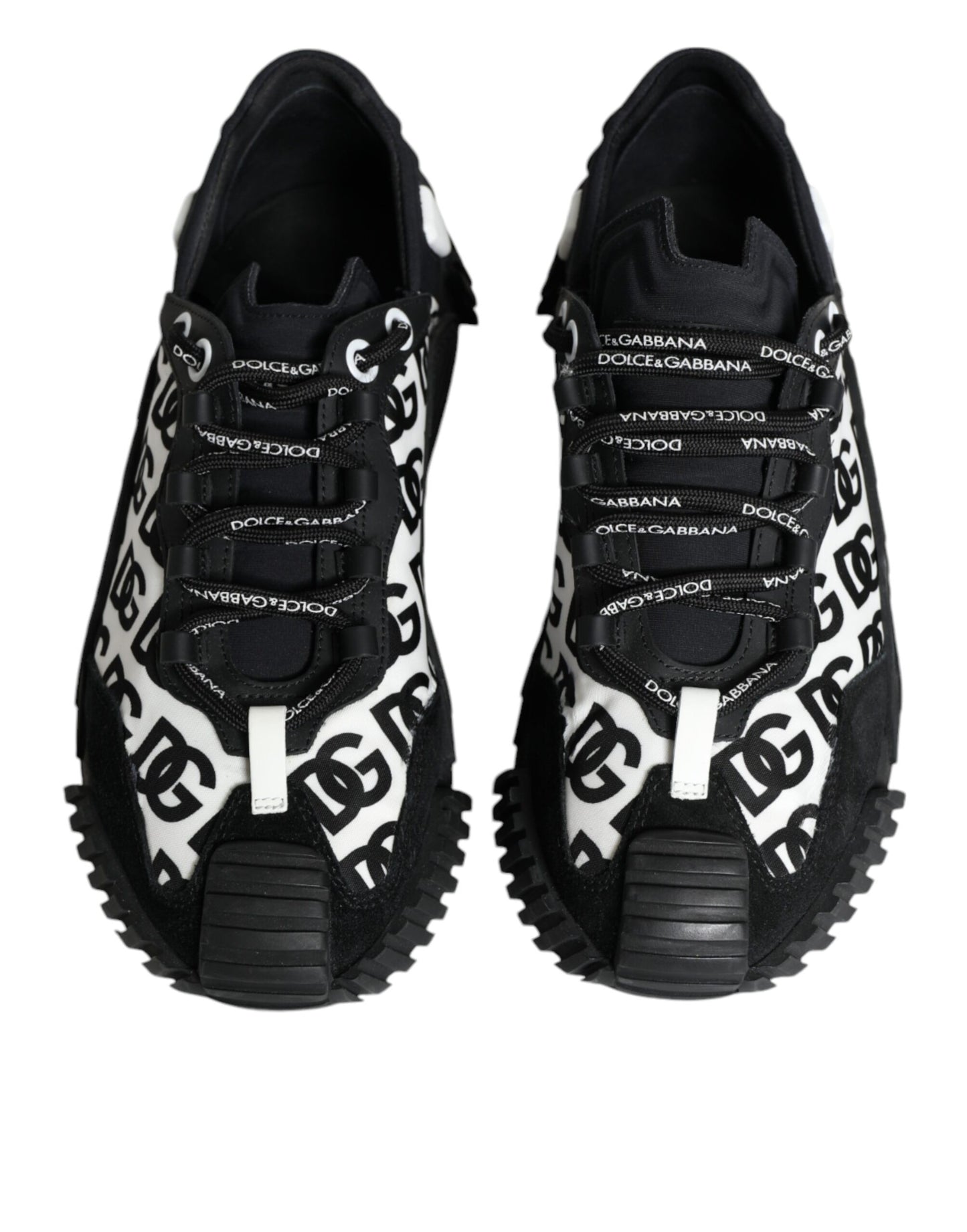 Dolce & Gabbana Black Logo Lace Up Low Top NS1 Sneakers Shoes