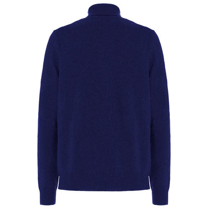 Malo Blue Wool Men Turtleneck Sweater