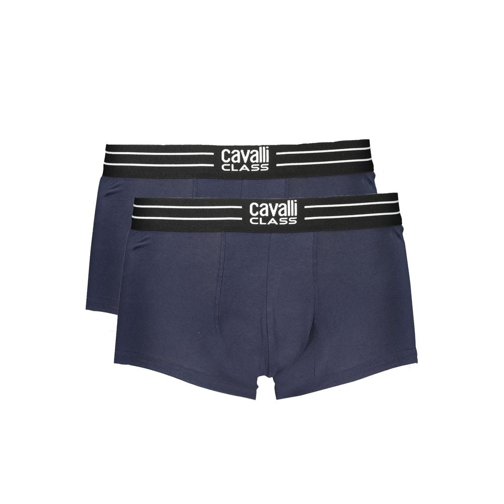 Cavalli Class Blue Cotton Underwear