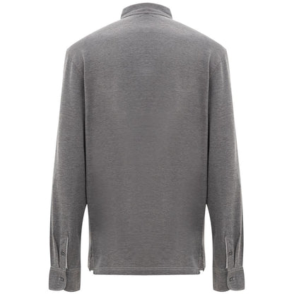 Corneliani Gray Cotton Polo Shirt