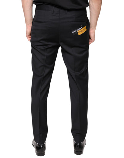 Dolce & Gabbana Black Wool Skinny Men Dress Pants