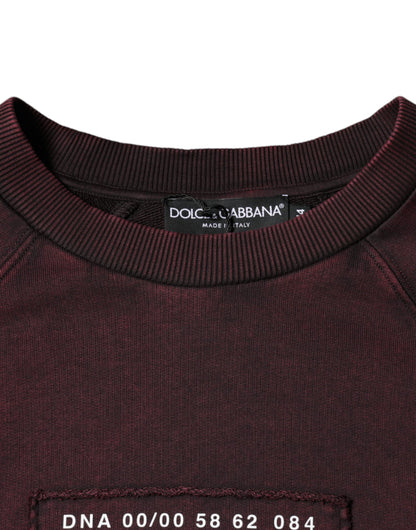 Dolce & Gabbana Maroon Logo Crew Neck Men Sweatshirt Sweater