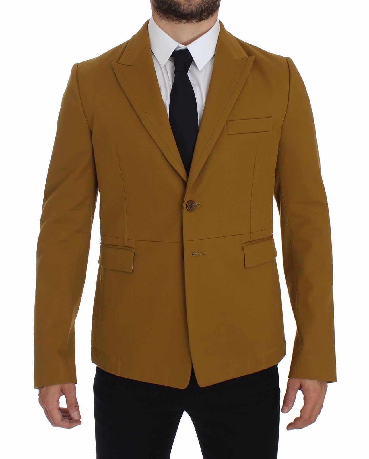 Blazer casual elegante de mezcla de algodón amarillo de Dolce &amp; Gabbana