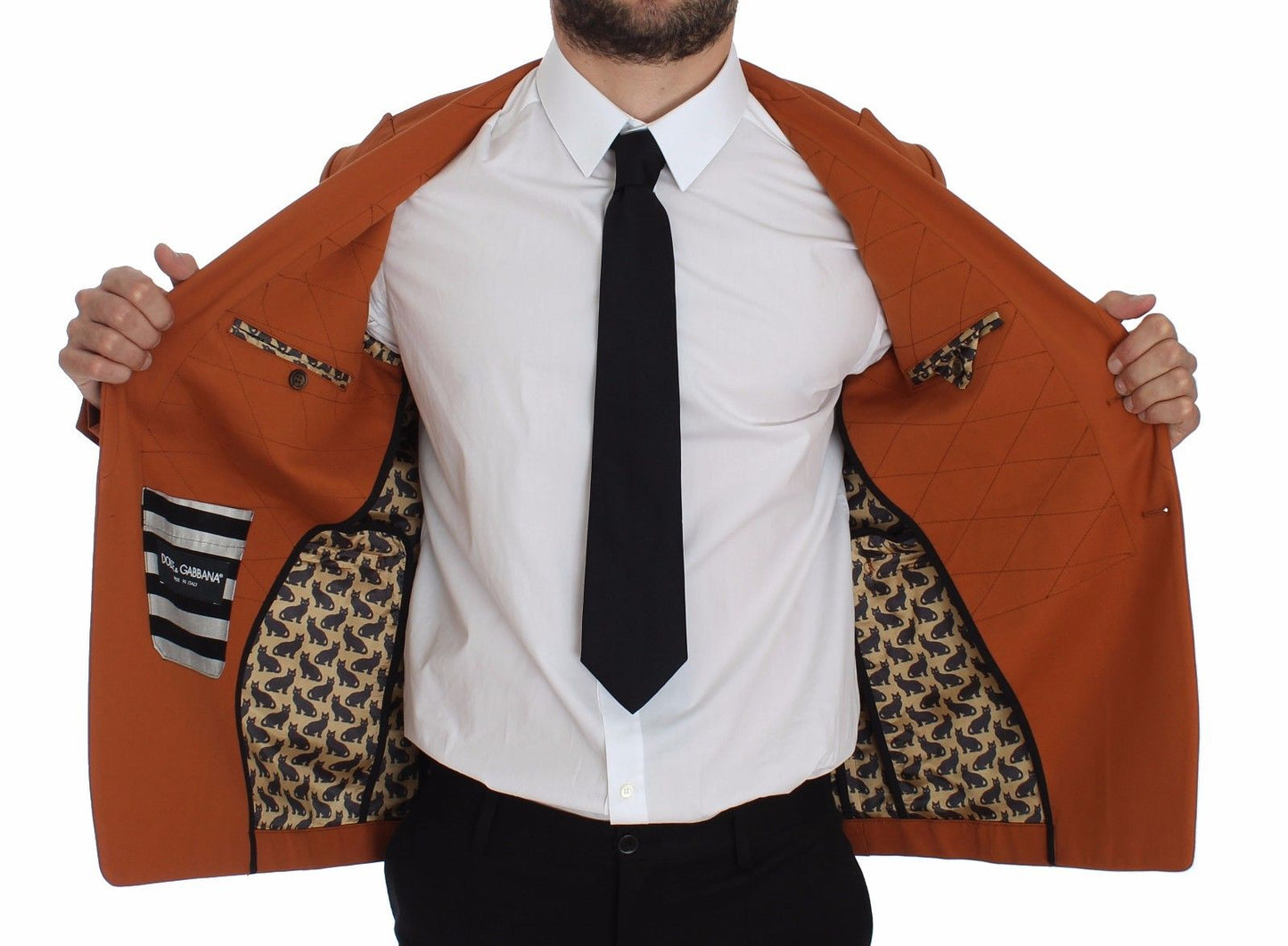 Dolce &amp; Gabbana Elegant Orange Casual Cotton Blend Blazer