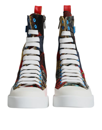 Dolce & Gabbana Multicolor Patchwork High Top Sneakers Shoes