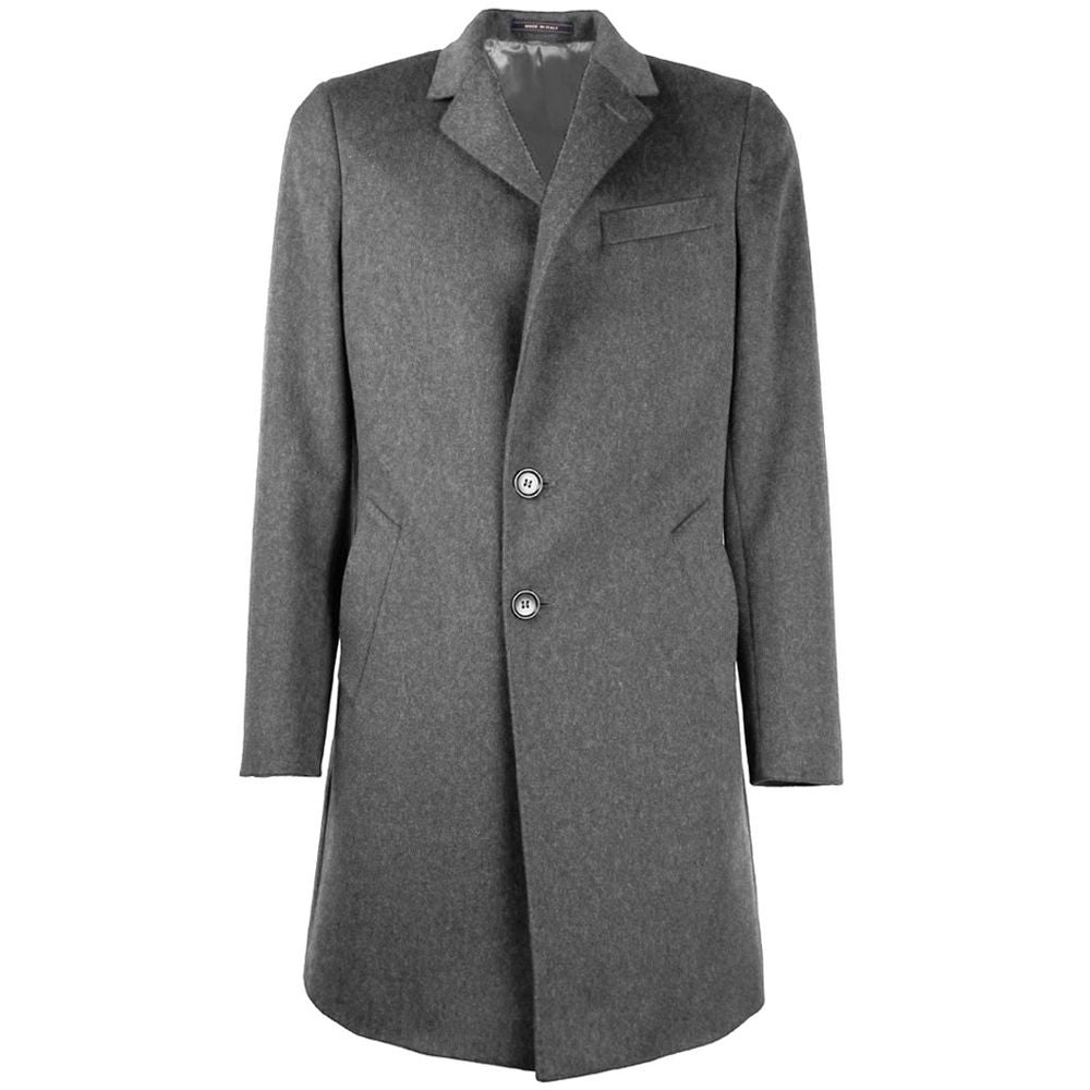 Made in Italy Gray Wool Men's Coat