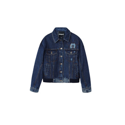 Desigual Blue Cotton Jackets & Coat