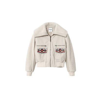 Desigual Beige Cotton Jackets & Coat