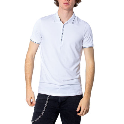 Armani Exchange White Cotton Polo Shirt