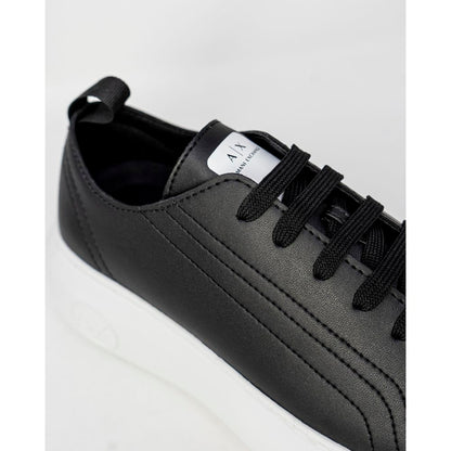 Armani Exchange Black Synthetic Leather Sneaker