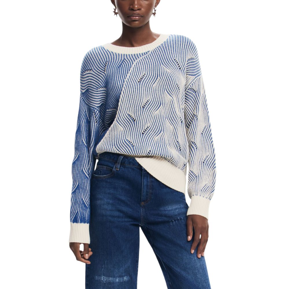 Desigual Blue Cotton Sweater