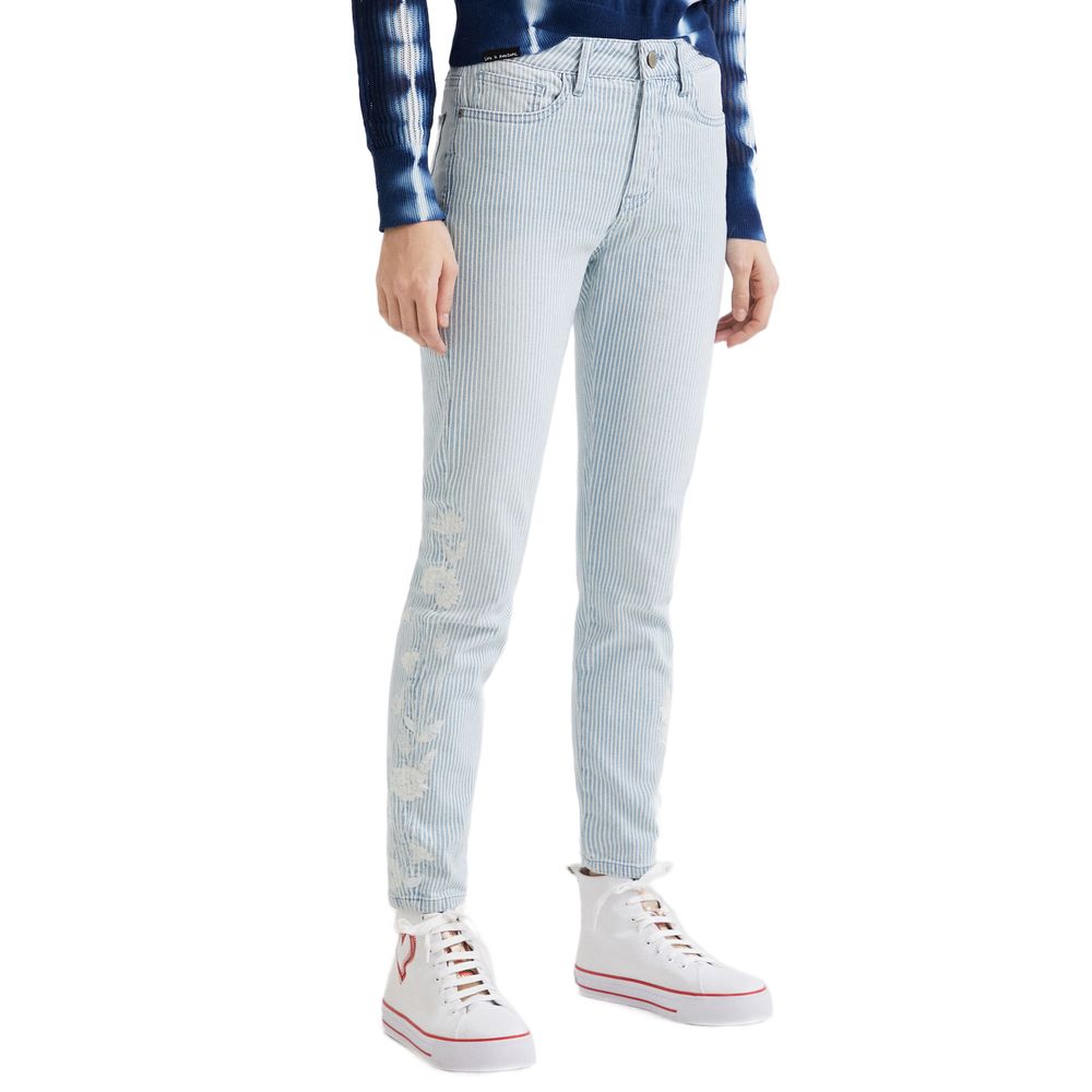 Desigual Light Blue Elastane Jeans & Pant