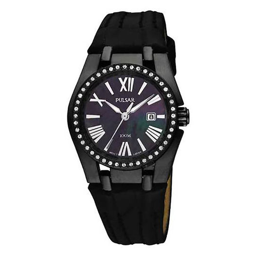 Pulsar Black Leather Watch