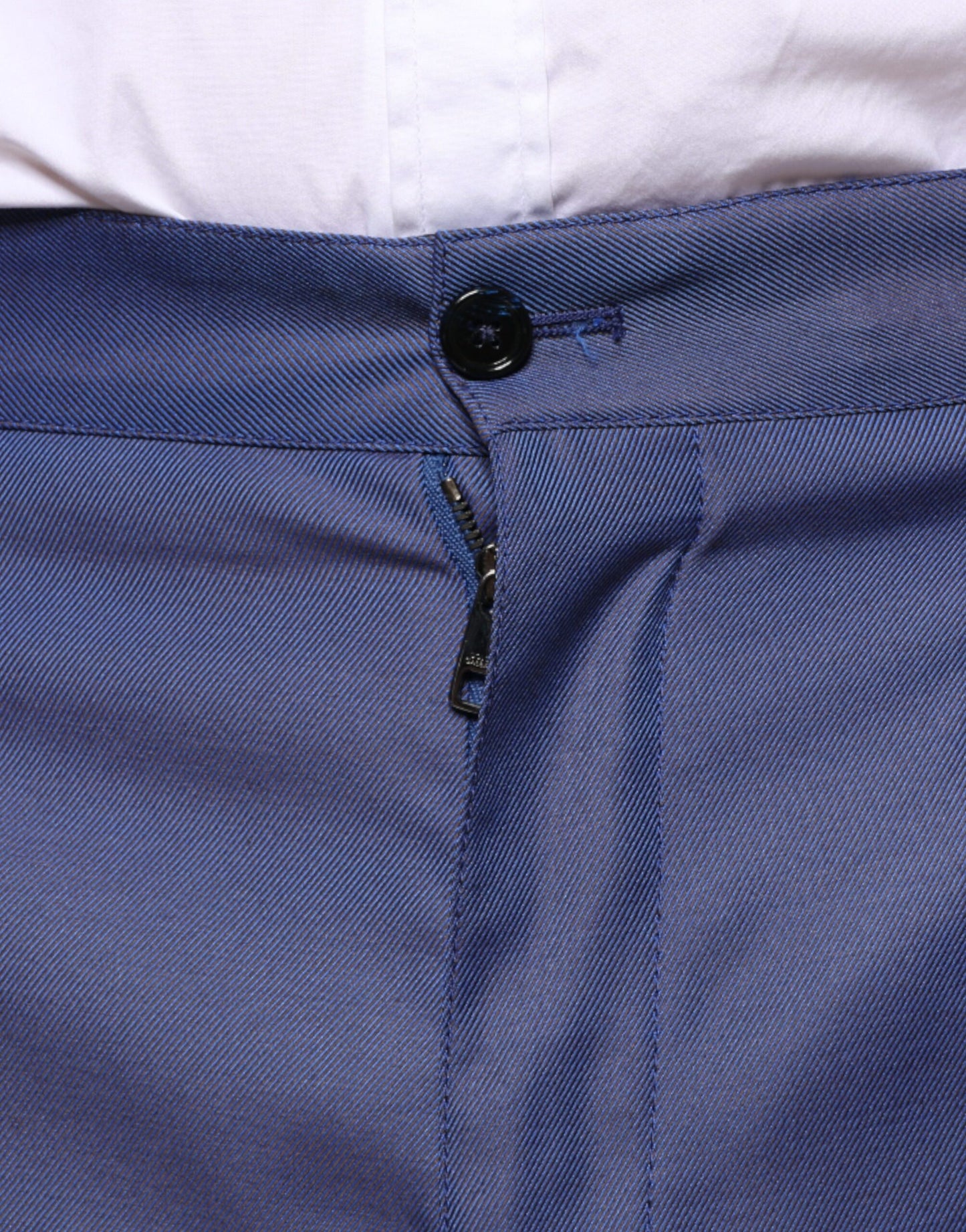 Dolce & Gabbana Blue Wool Tapered Formal Dress Pants