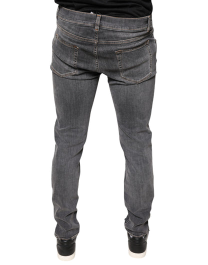 Dolce & Gabbana Dark Gray Cotton Stretch Skinny Denim Jeans