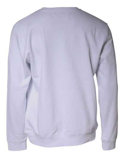 Replay White Embossed Logo Crew Neck Men Sweatshirt Sweater