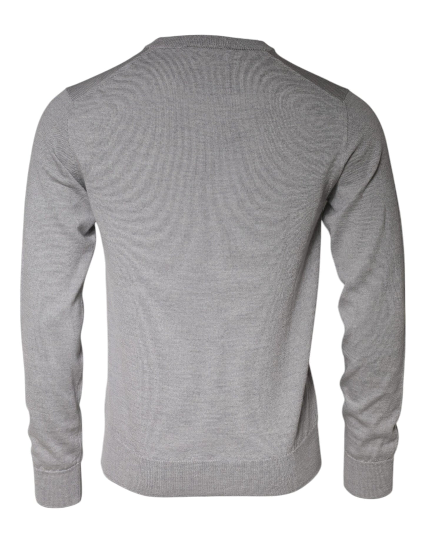 Dolce & Gabbana Light Gray Wool Crew Neck Pullover Sweater