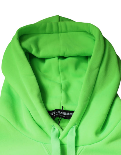 Dolce & Gabbana Green Logo Hooded Pullover Sweatshirt Sweater