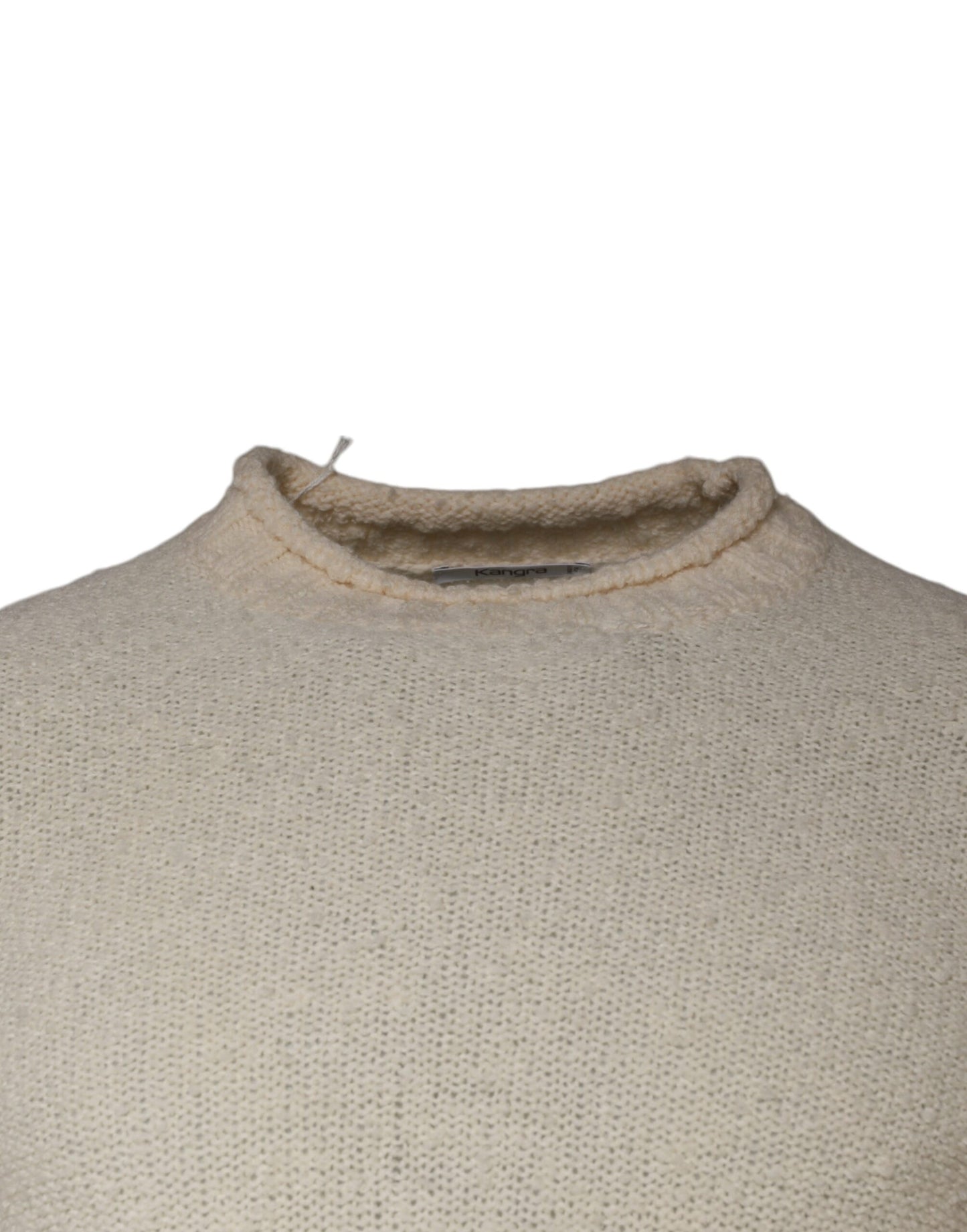 KANGRA Beige Wool Knit Long Sleeve Round Neck Pullover Sweater