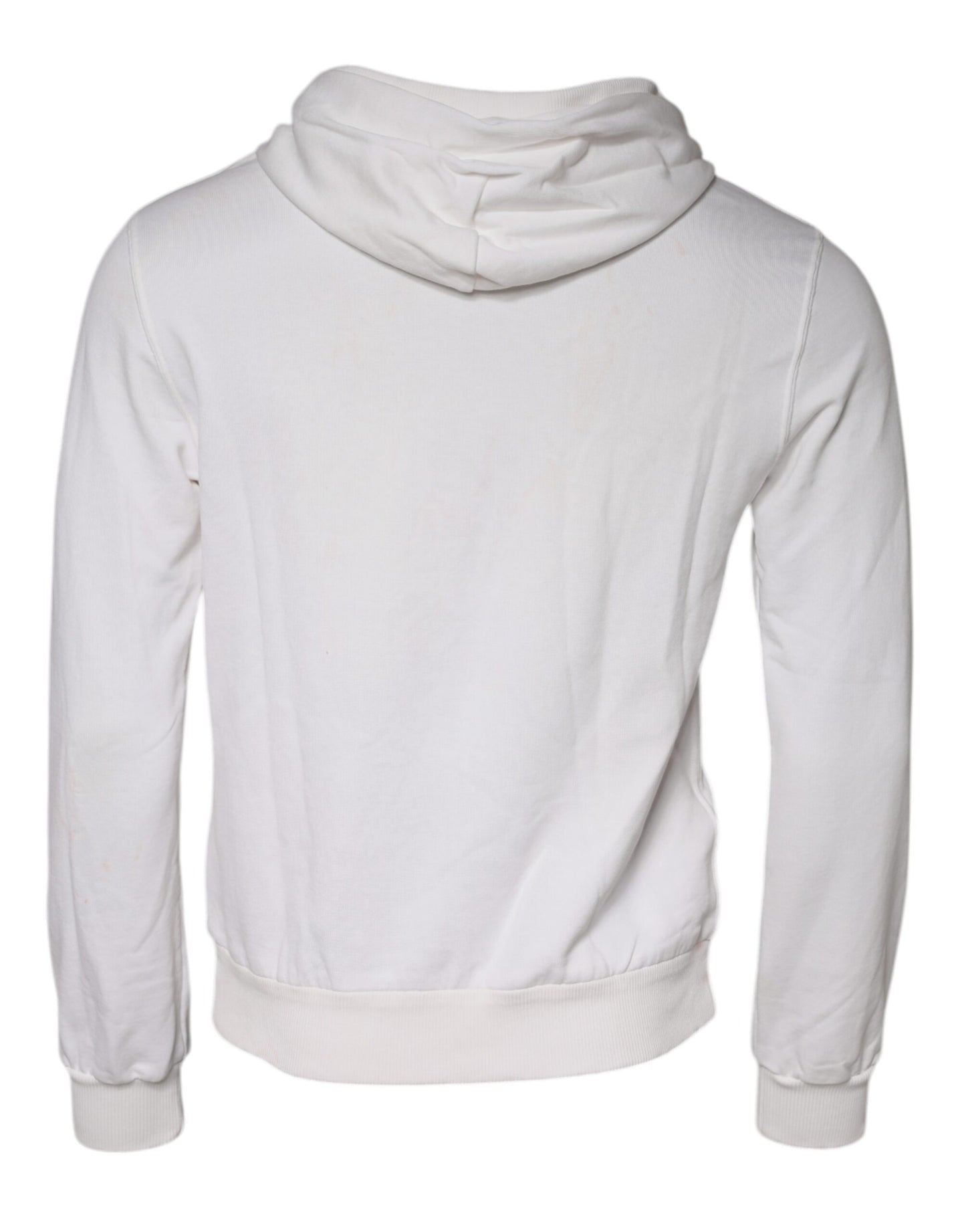 Dolce & Gabbana White Caesar Cotton Hooded Pullover Sweater