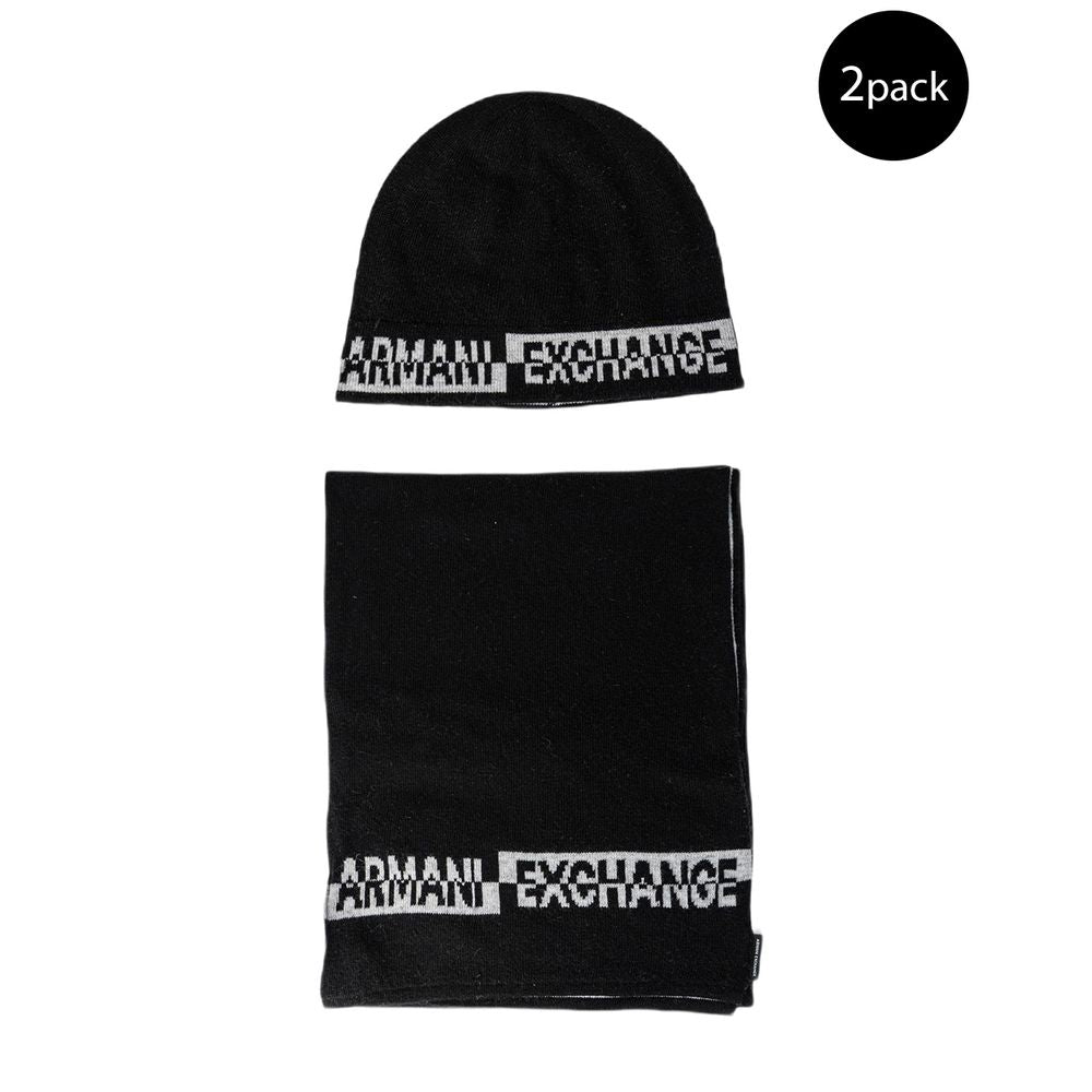 Armani Exchange Black Acrylic Scarf