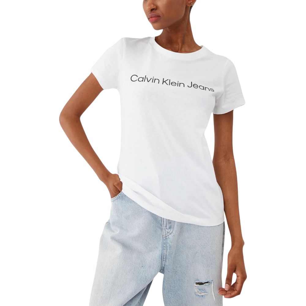 Calvin Klein Jeans White Cotton Tops & T-Shirt