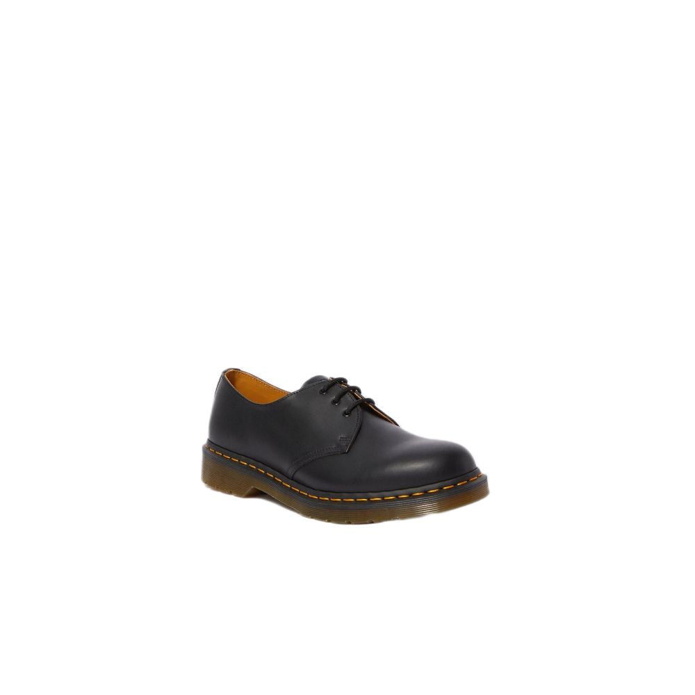 Dr. Martens Black Leather Flat Shoe