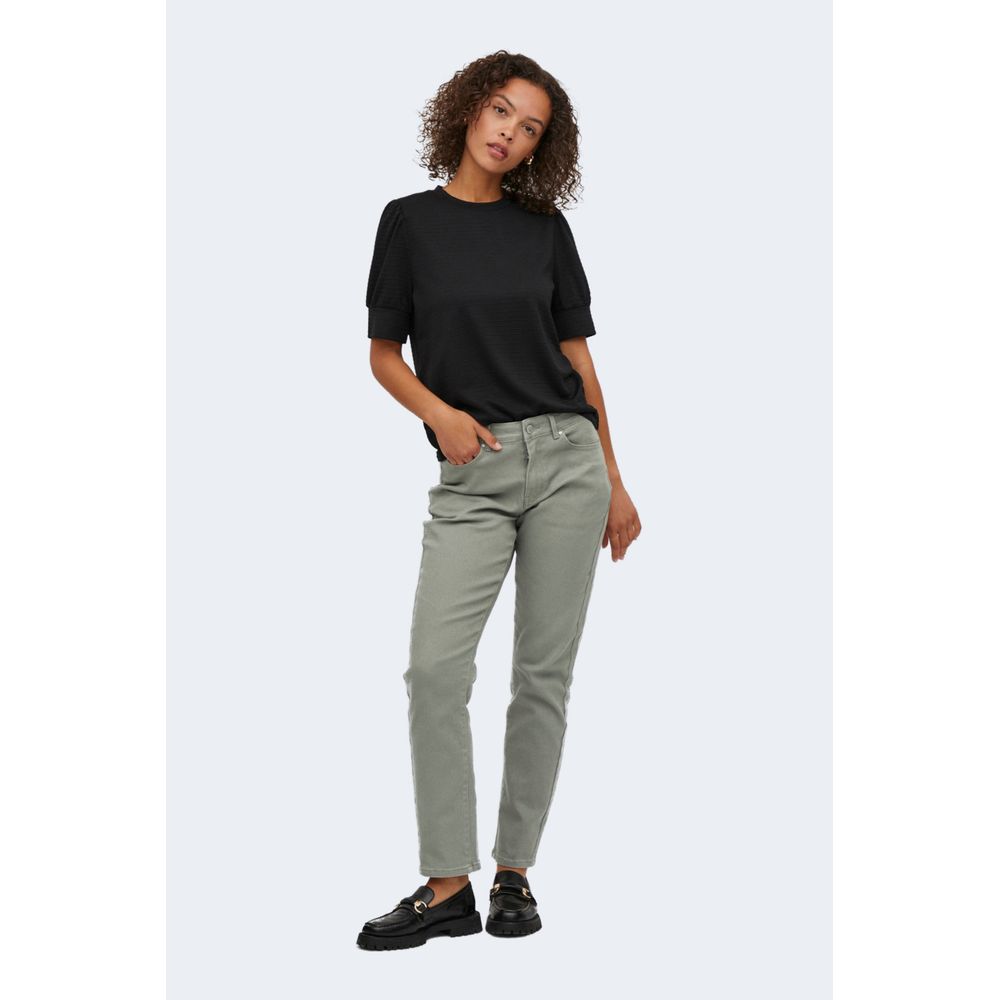 Vila Clothes Green Cotton Jeans & Pant