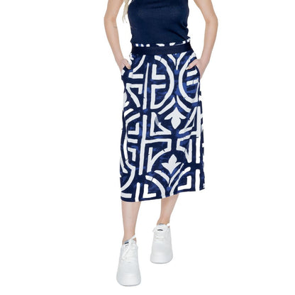 Street One Blue Viscose Skirt