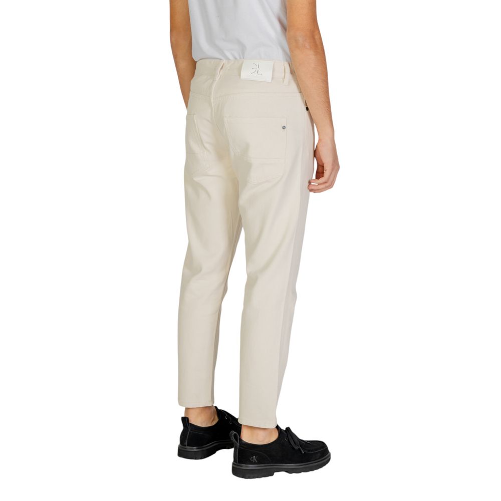 Gianni Lupo Cream Cotton Jeans & Pant