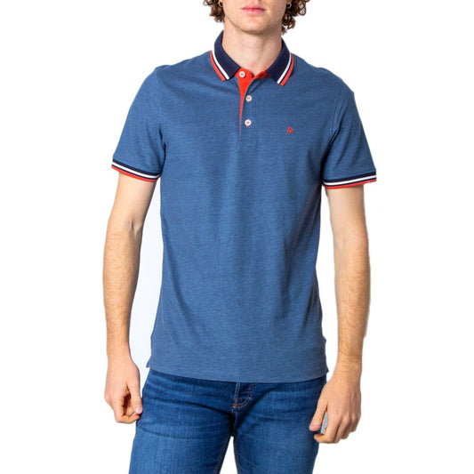 Jack Jones Blue Cotton Polo Shirt