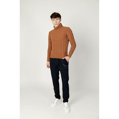 Gianni Lupo Brown Synthetic Material Sweater