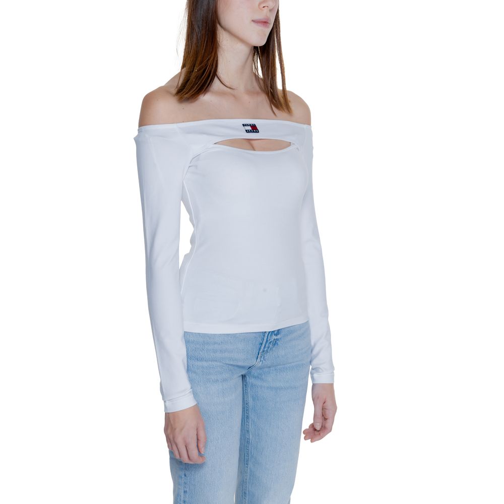 Tommy Hilfiger Jeans White Sustainable Viscose Tops & T-Shirt