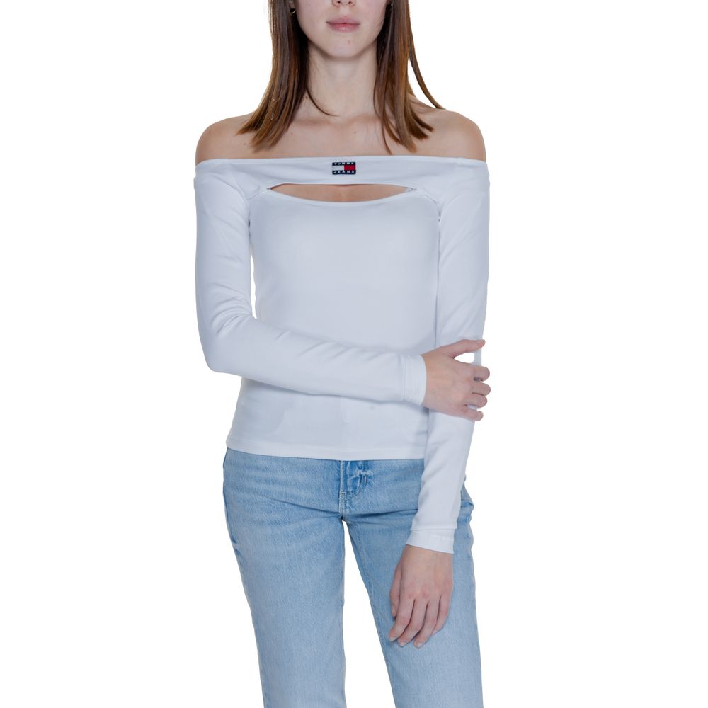 Tommy Hilfiger Jeans White Sustainable Viscose Tops & T-Shirt